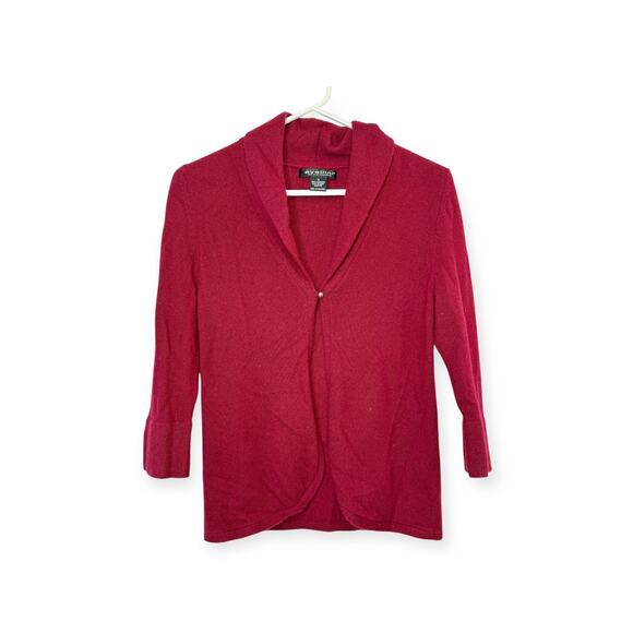 Avellini 100% Cashmere Open Front Cardigan | Women’s Size Small | Red - Picture 2 of 6